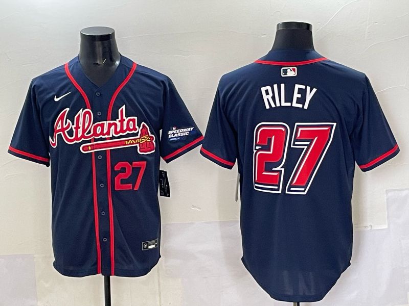 Men Atlanta Braves #27 Riley Drak Blue Nike 2025 MLB Jersey style 04->atlanta braves->MLB Jersey